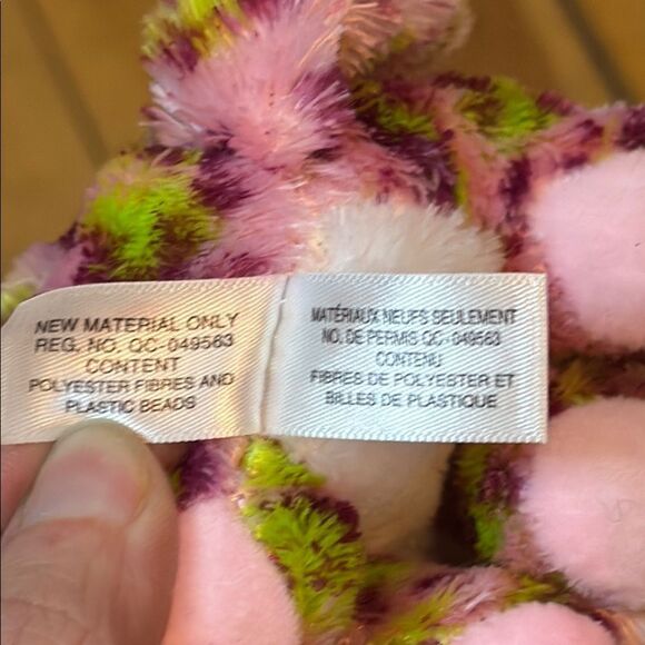 TY “Lainey” Plush Pink and Green Striped Leopard Toy - No Tag - Picture 4 of 6